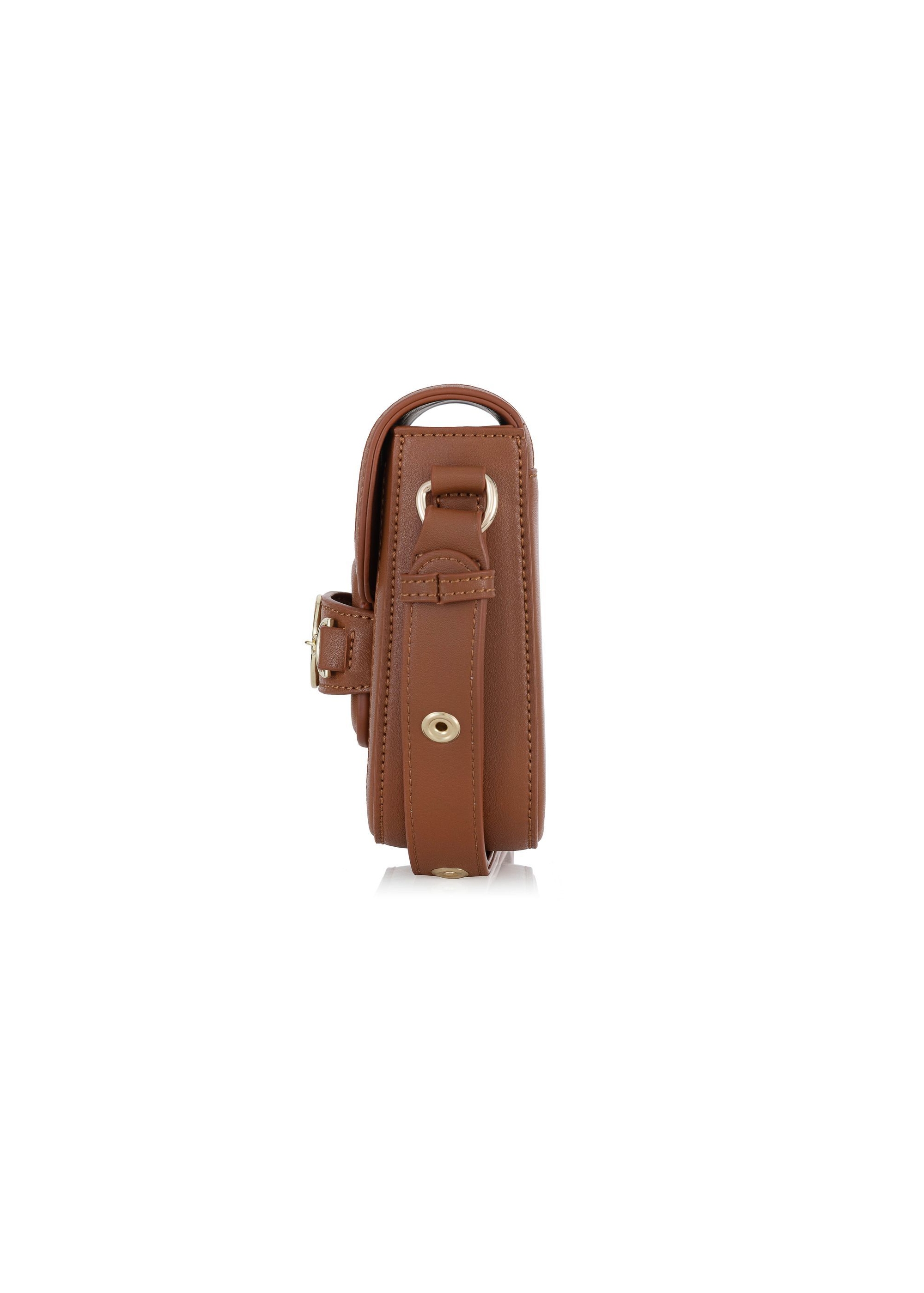 Small postbag in cognac color TOREC-0896-87(W24)-03