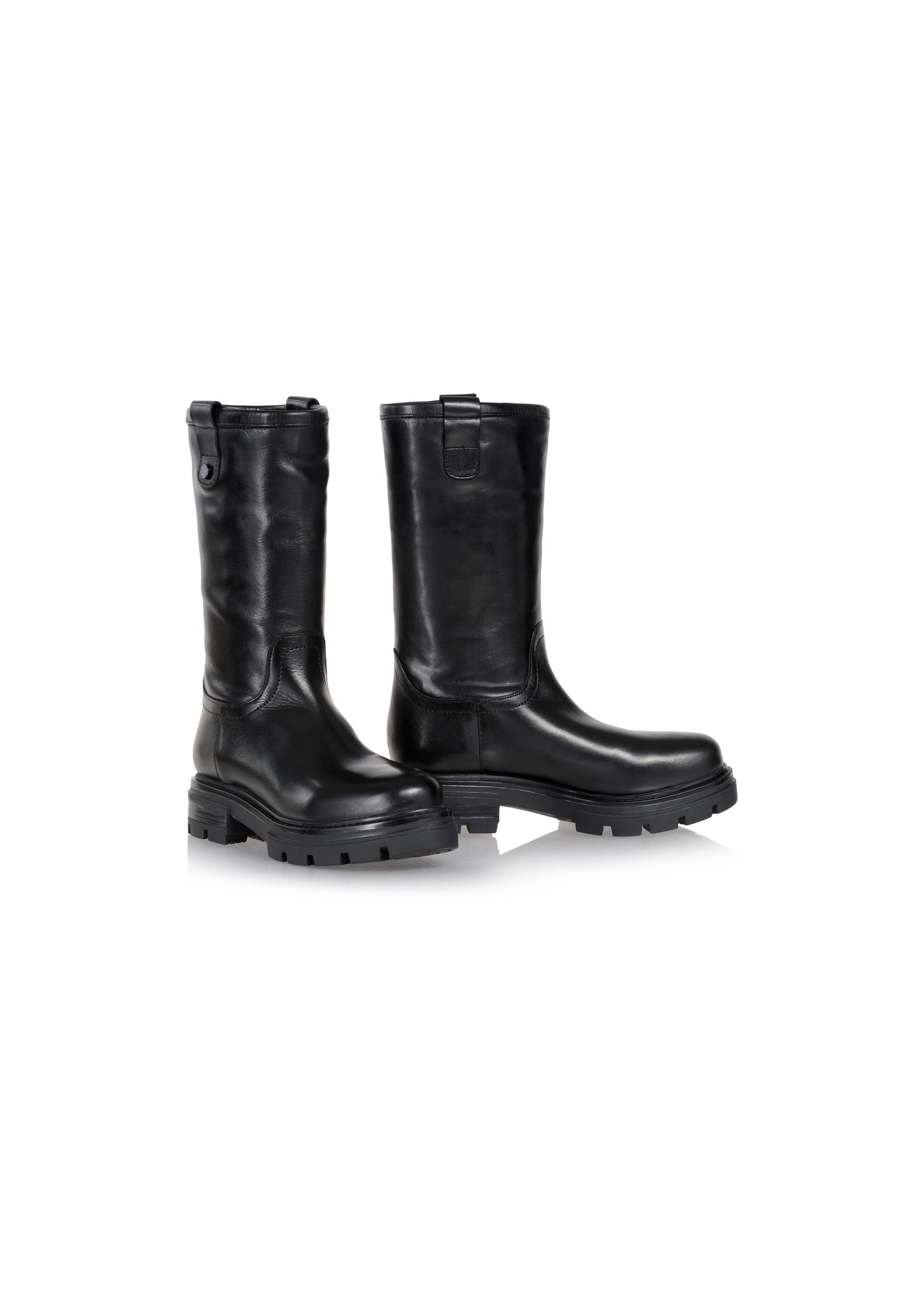 Women's black leather boots BUTYD-1001-99(Z23)-02