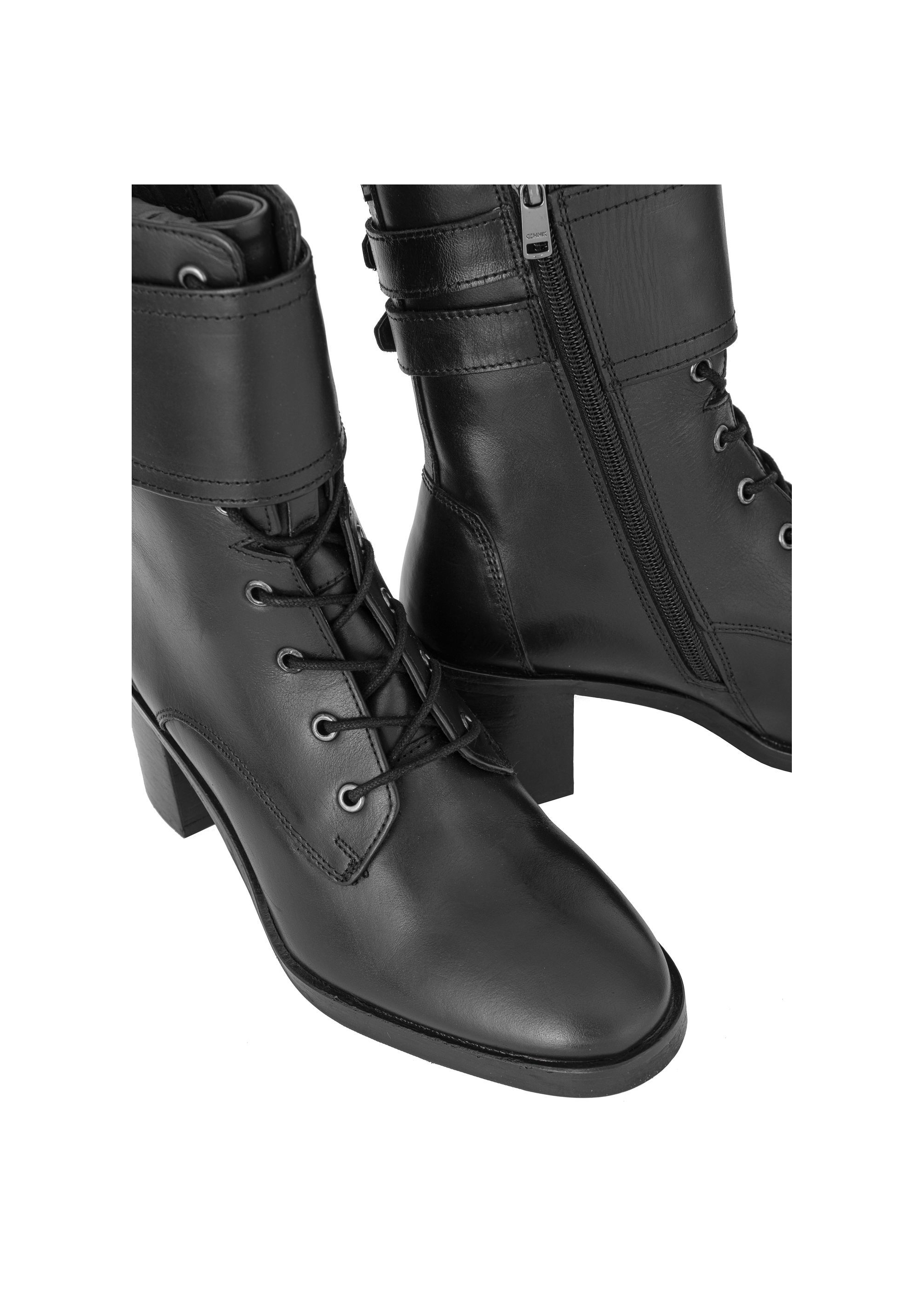 Women's black leather boots BUTYD-1028-99(Z23)-05