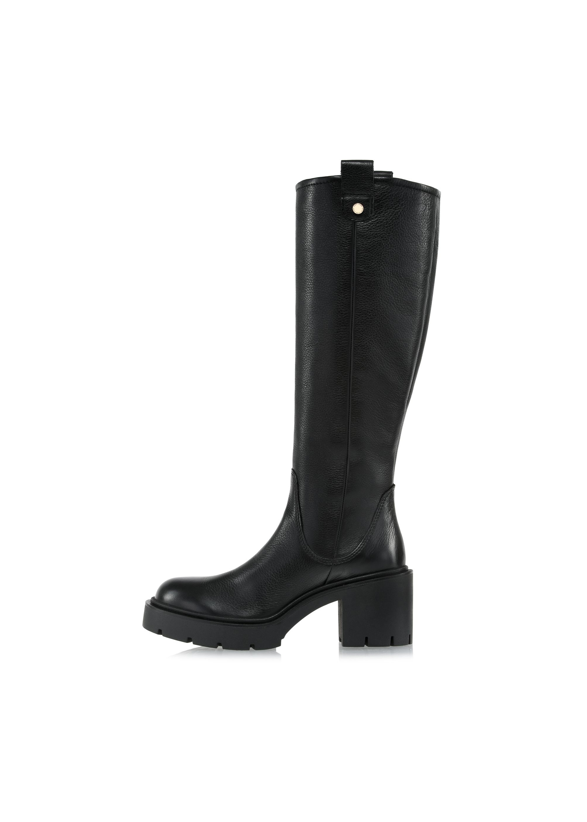 Black leather women's high-heeled boots BUTYD-1096-99(Z24)-03