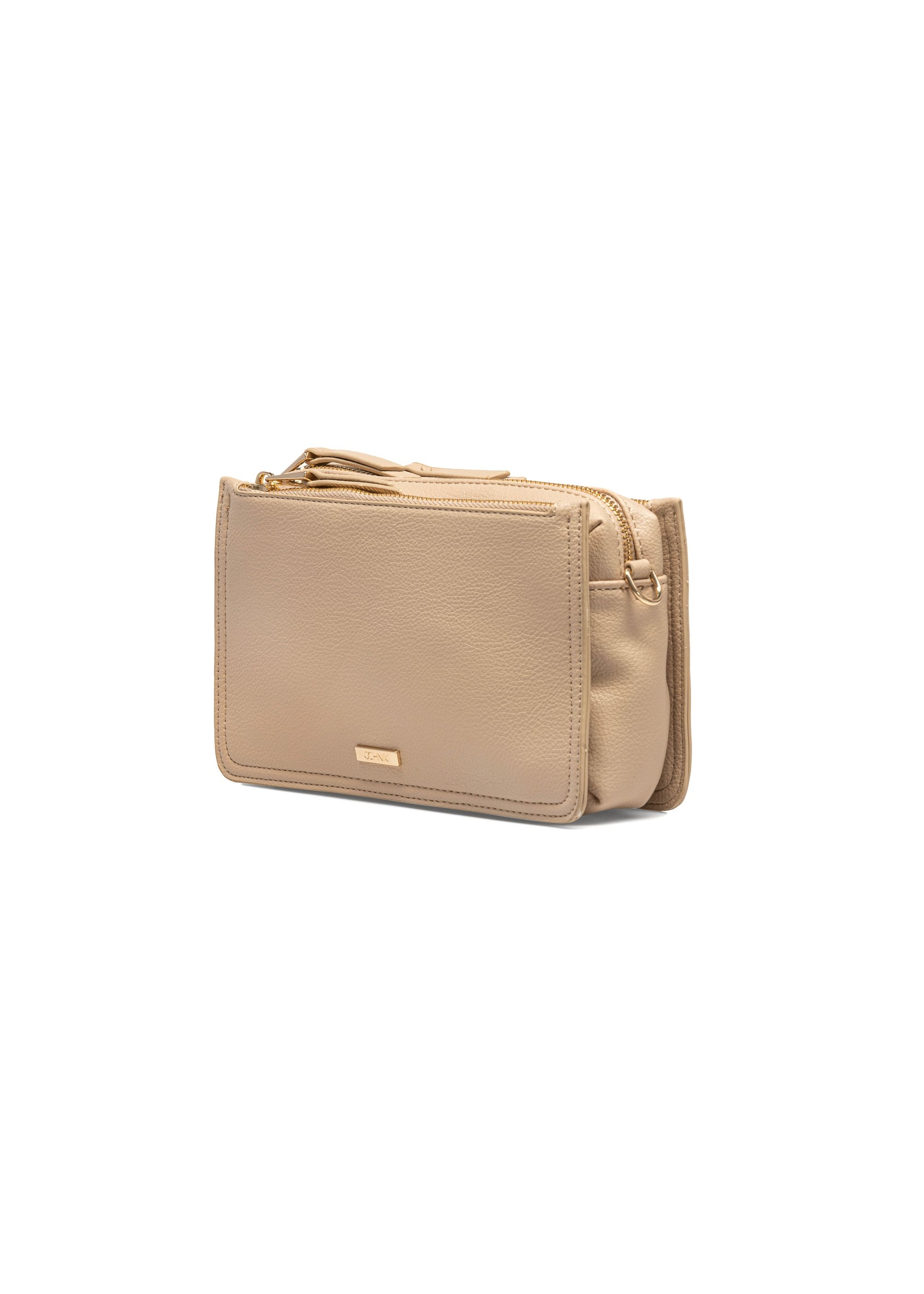 Beige three-compartment women's handbag TOREC-1016-81(W25)-02