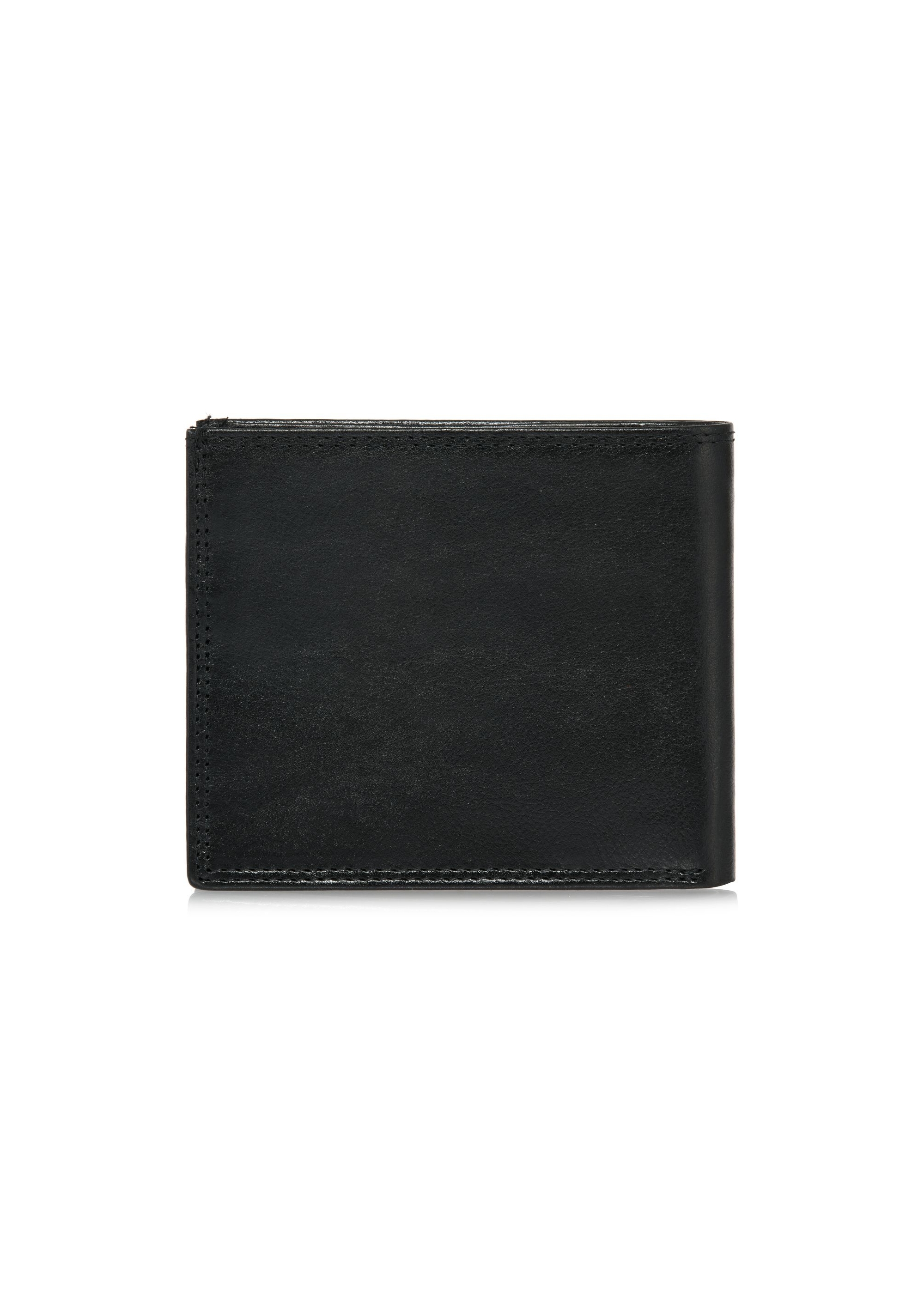 Unbuttoned black leather men's wallet PORMS-0551-99(W24)-02