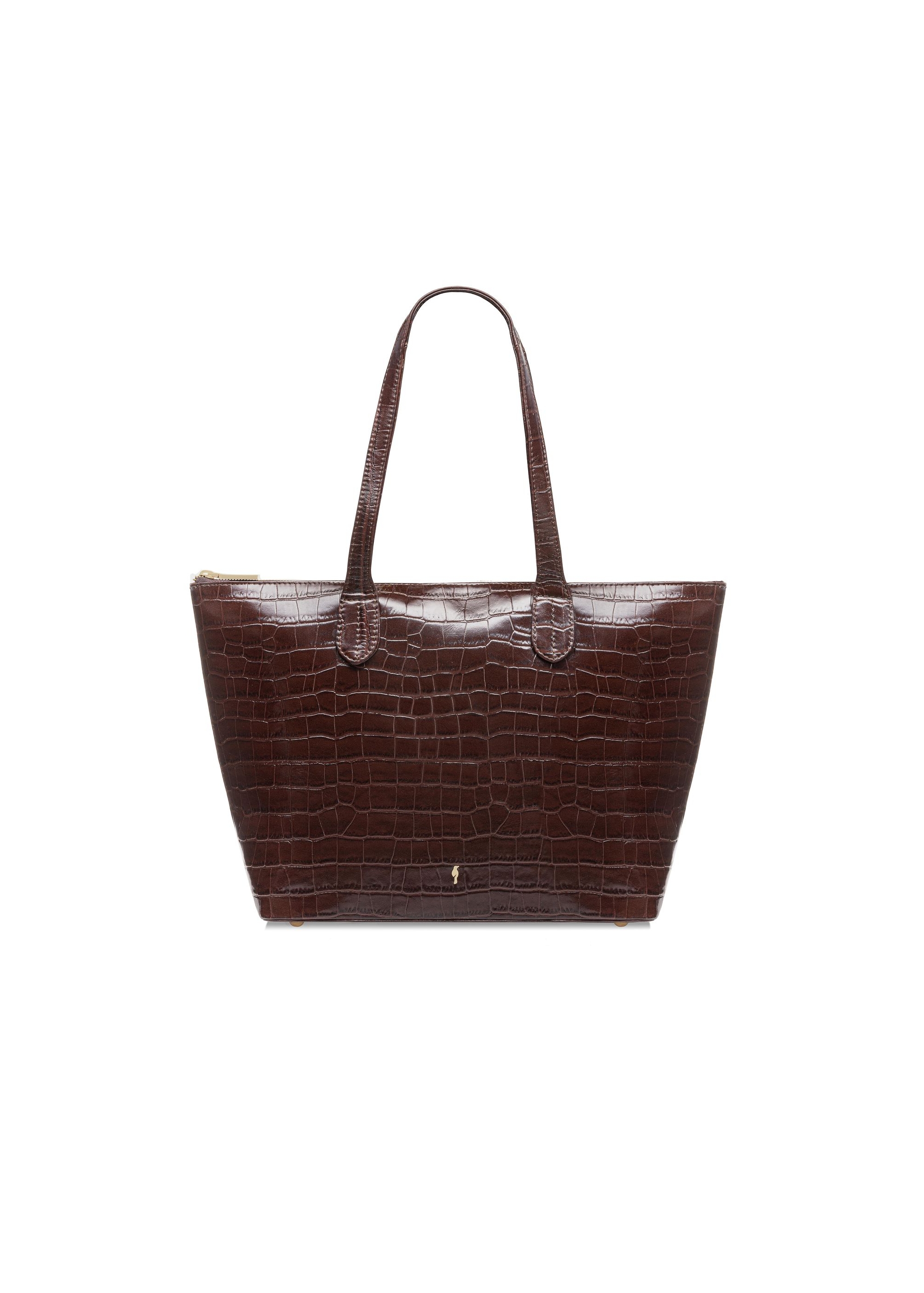 Women's brown leather shopper bag TORES-0939D-89(W25)-01