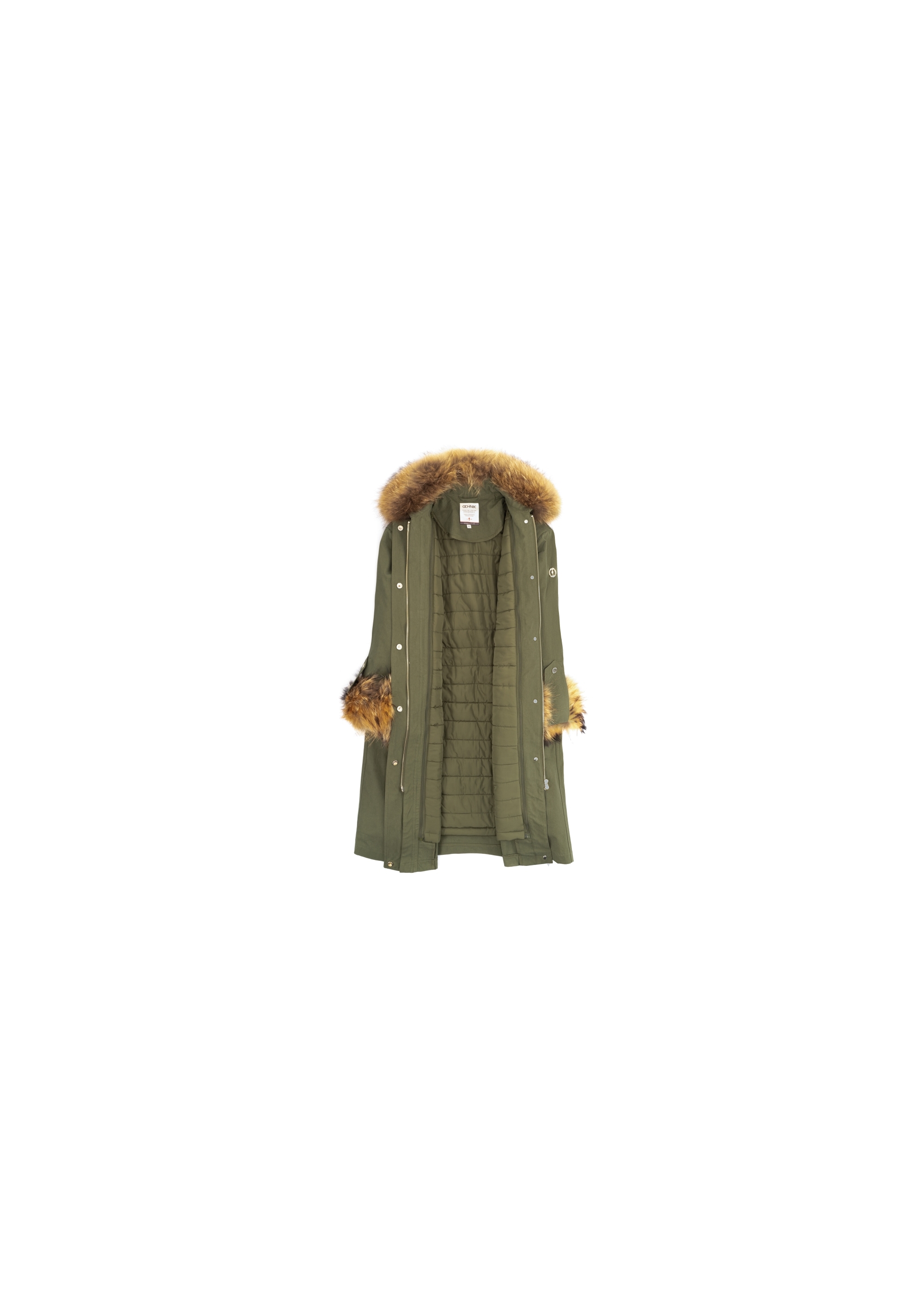 Women's olive parka for autumn KURDT-0234-57(Z21)-05