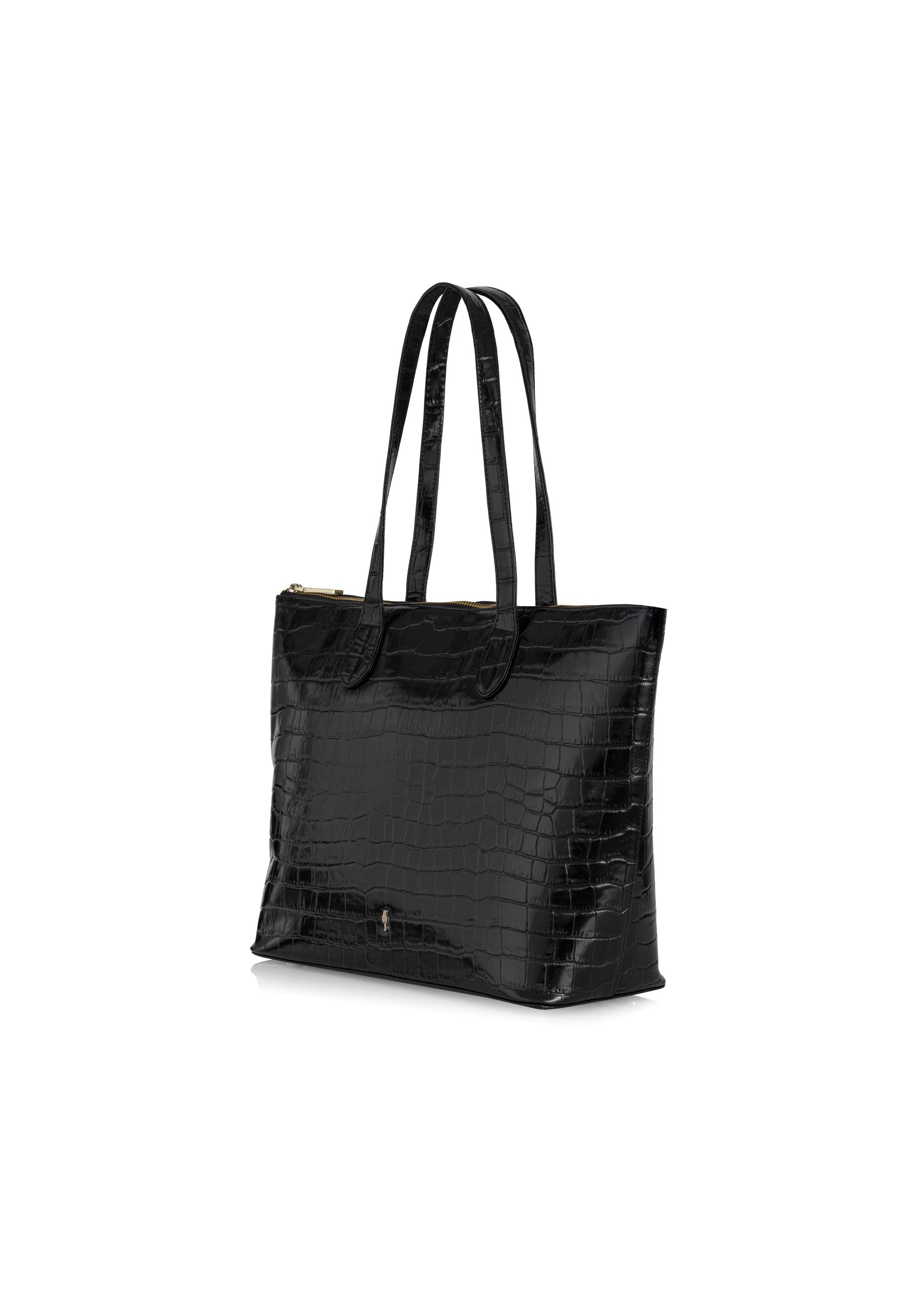 Czarna torebka shopper skórzana TORES-0939-99(Z23)-02