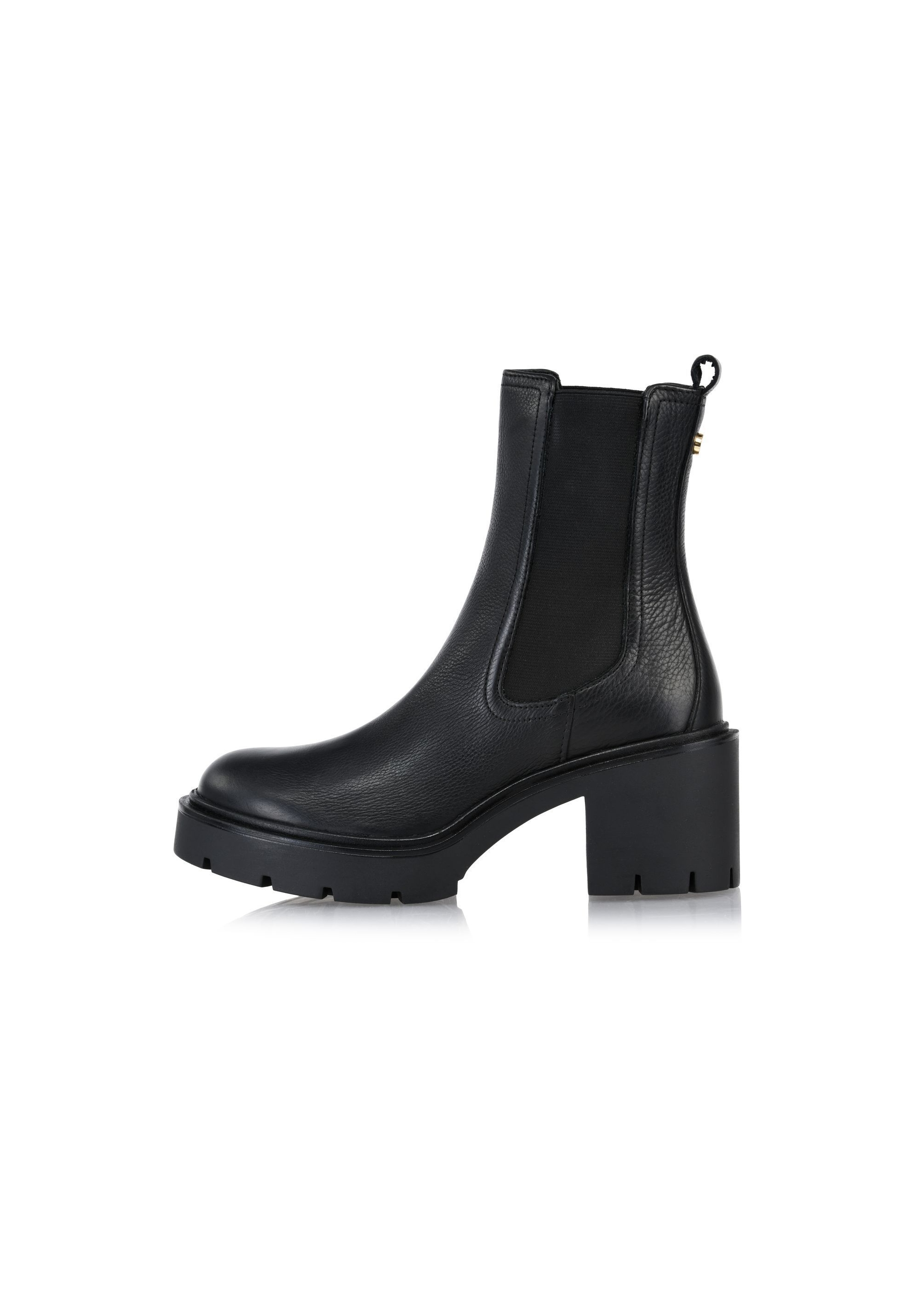 Black leather women's high-heeled ankle boots BUTYD-1094-99(Z24)-03