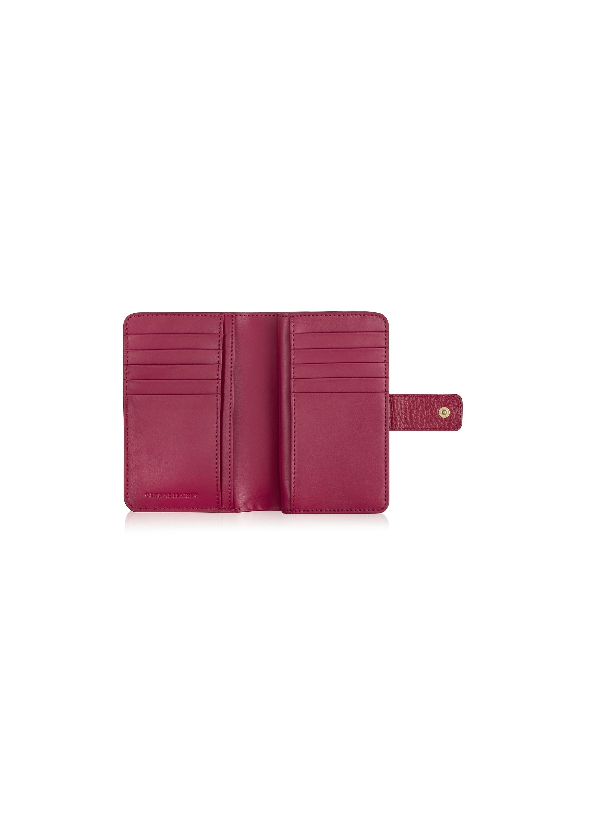 Women's pink leather wallet PORES-0896-34(W24)-07