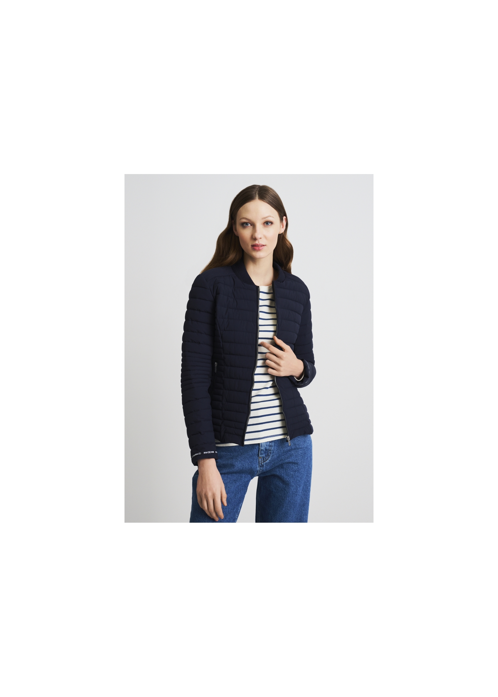 Women's navy blue quilted jacket KURDT-0363-69(W22)-01