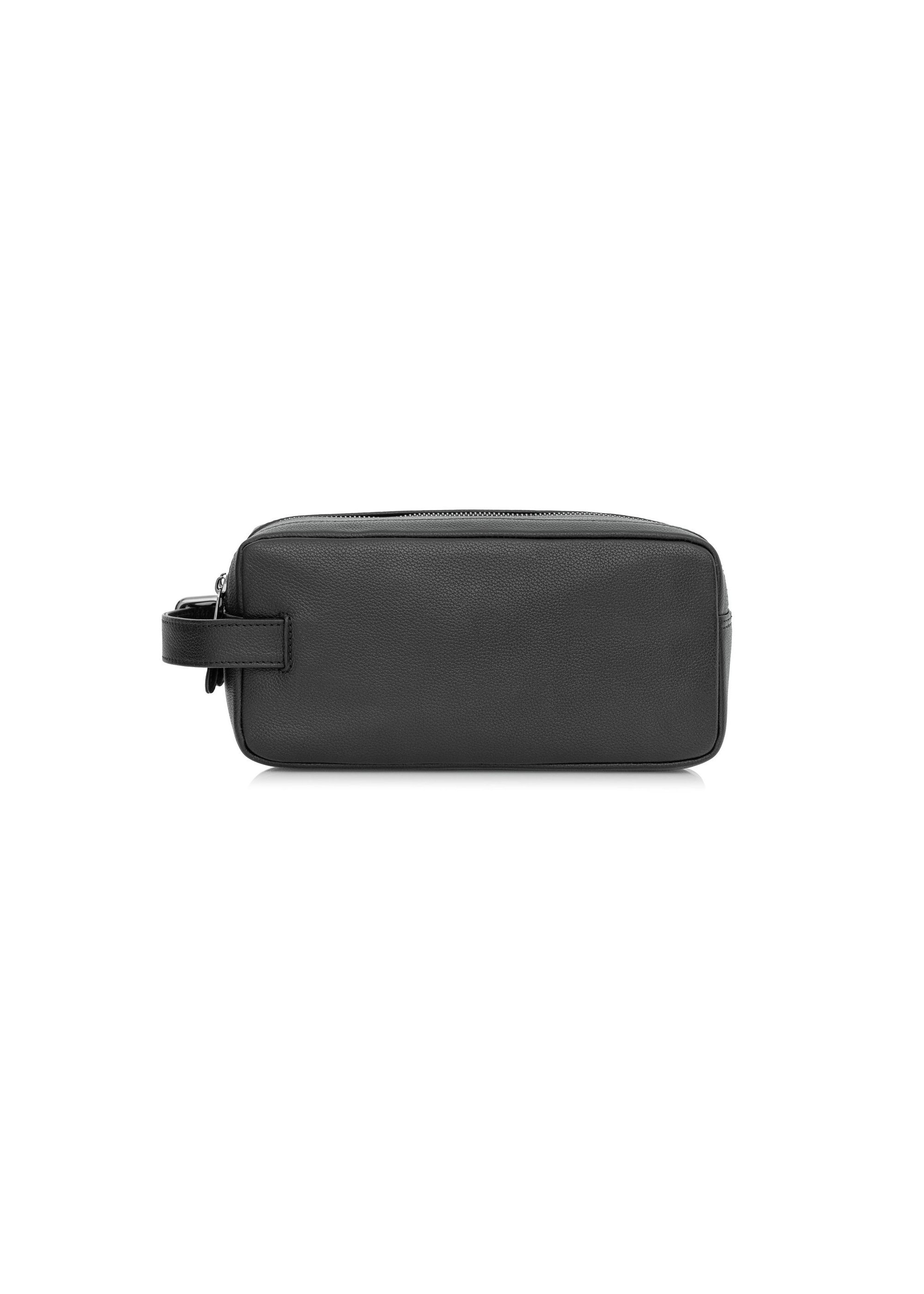 Black leather men's cosmetic bag TORMS-0412R-99(W25)-04