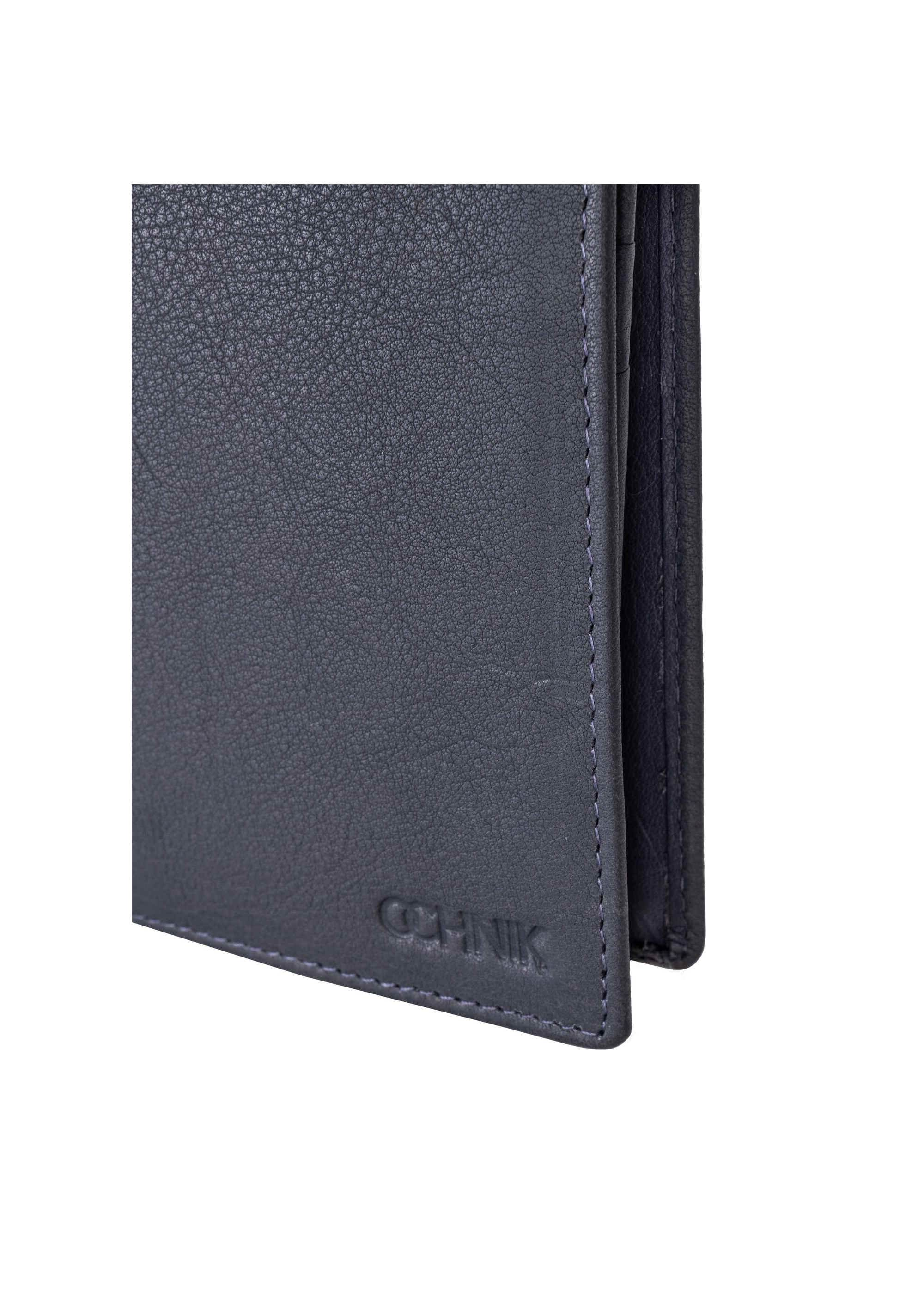 Men's graphite leather wallet PORMS-0545-95(Z23)-05