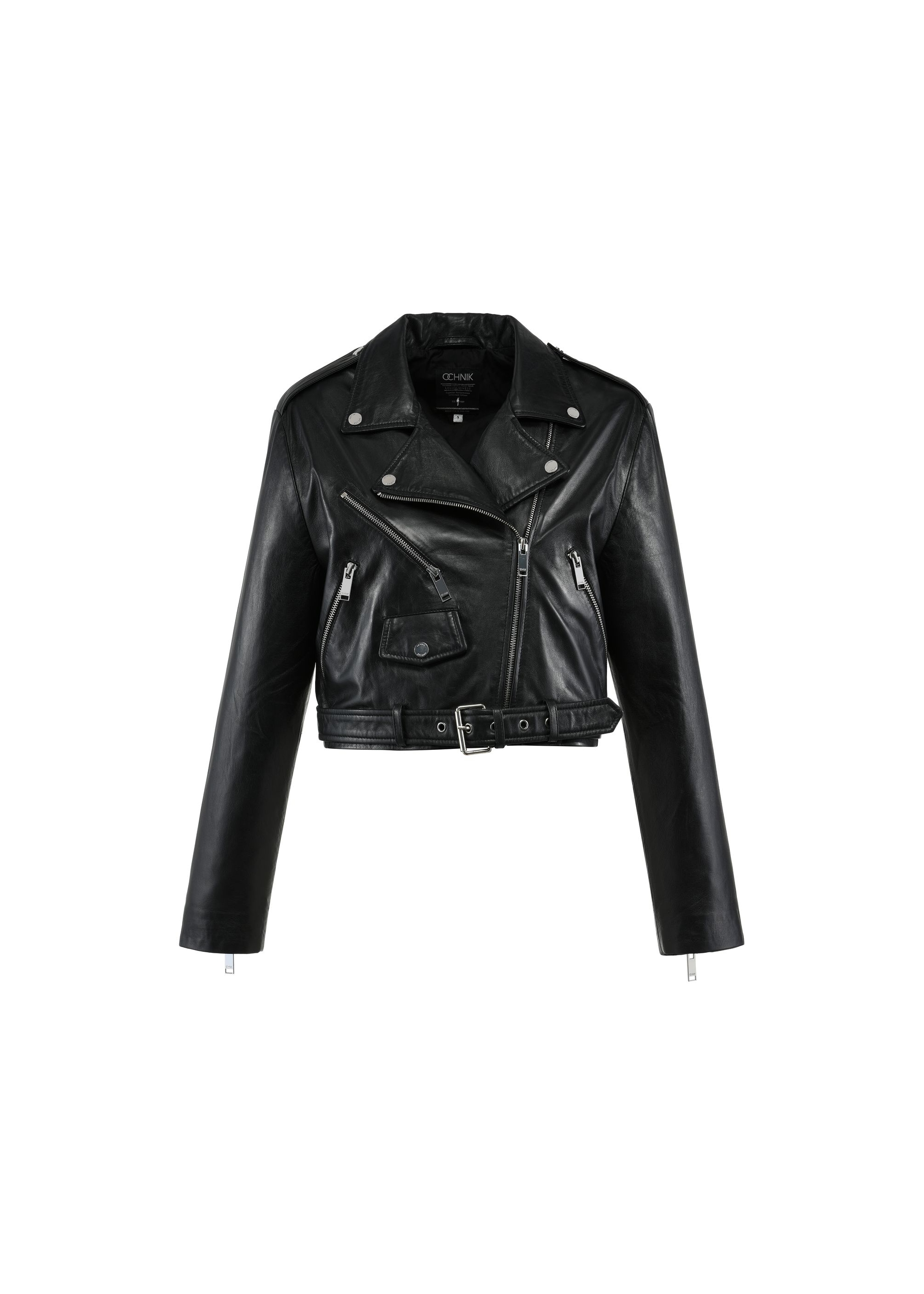 Short women's leather biker jacket KURDS-0533-1040(W25)-05