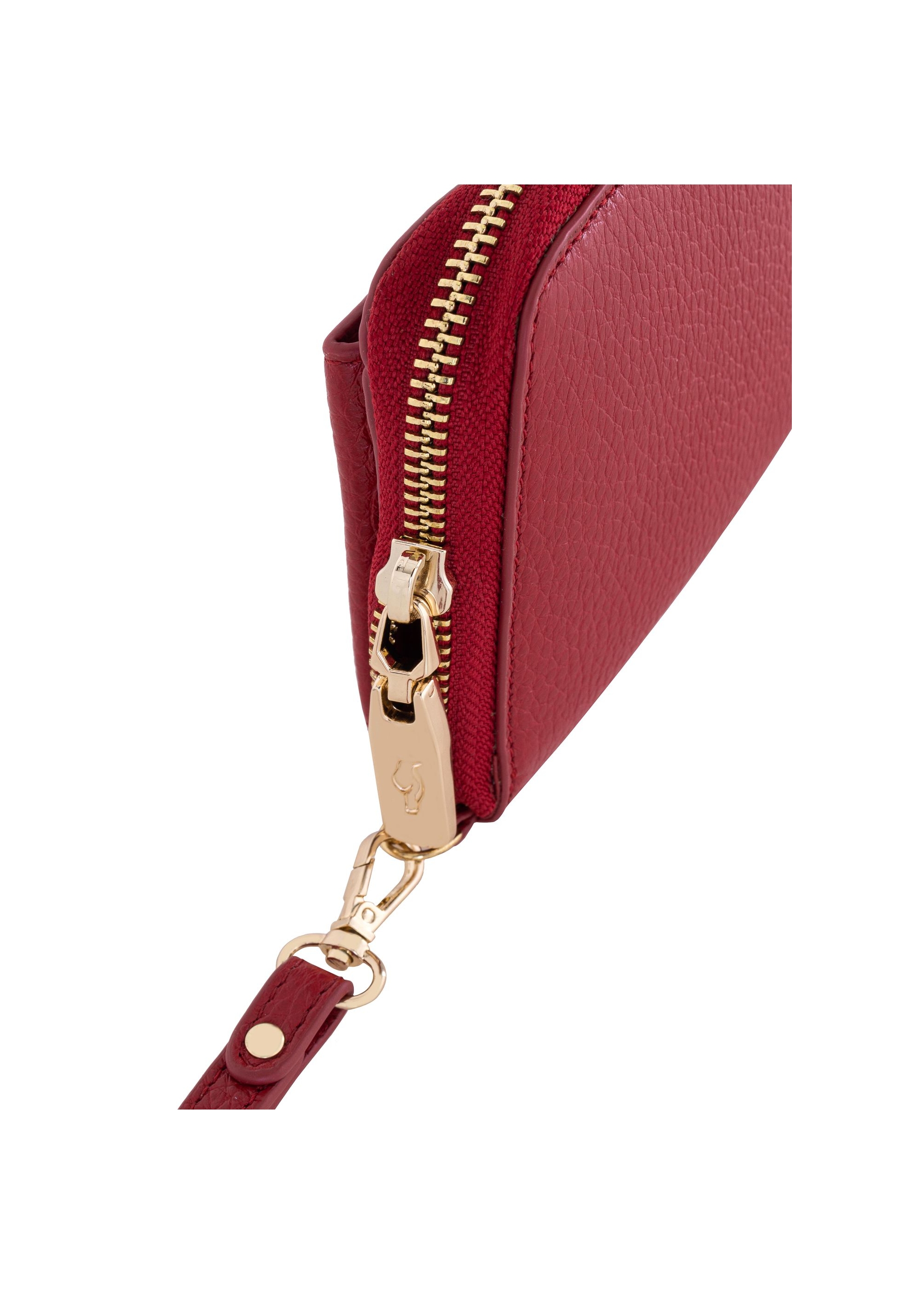 Red leather women's belt wallet PORES-0897-40(Z23)-05