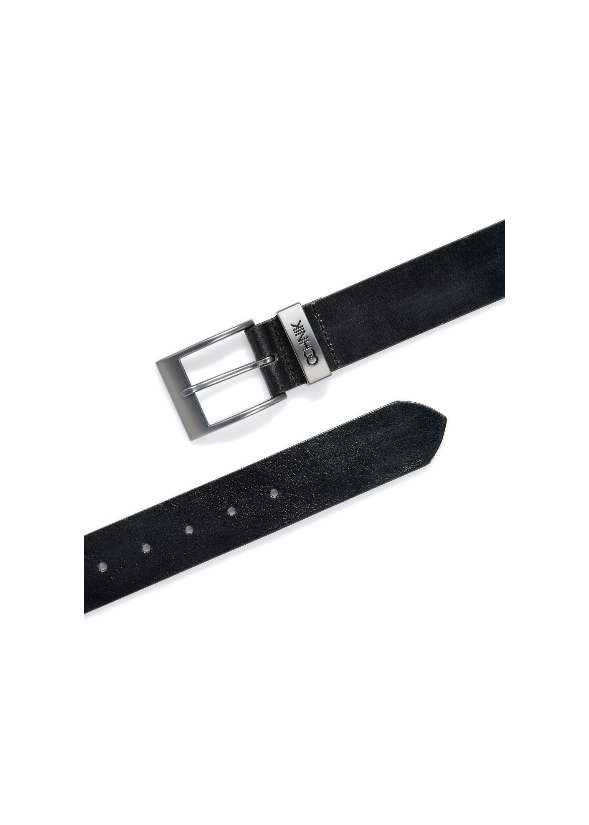 Leather black men's belt PASMS-0127C-98(Z24)-04