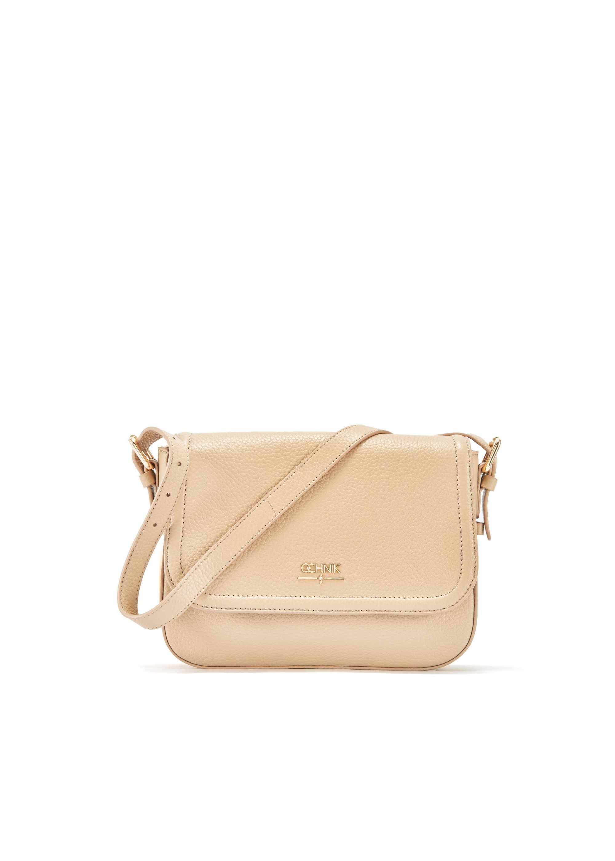 Beige leather women's messenger bag TORES-0985C-80(W25)-01