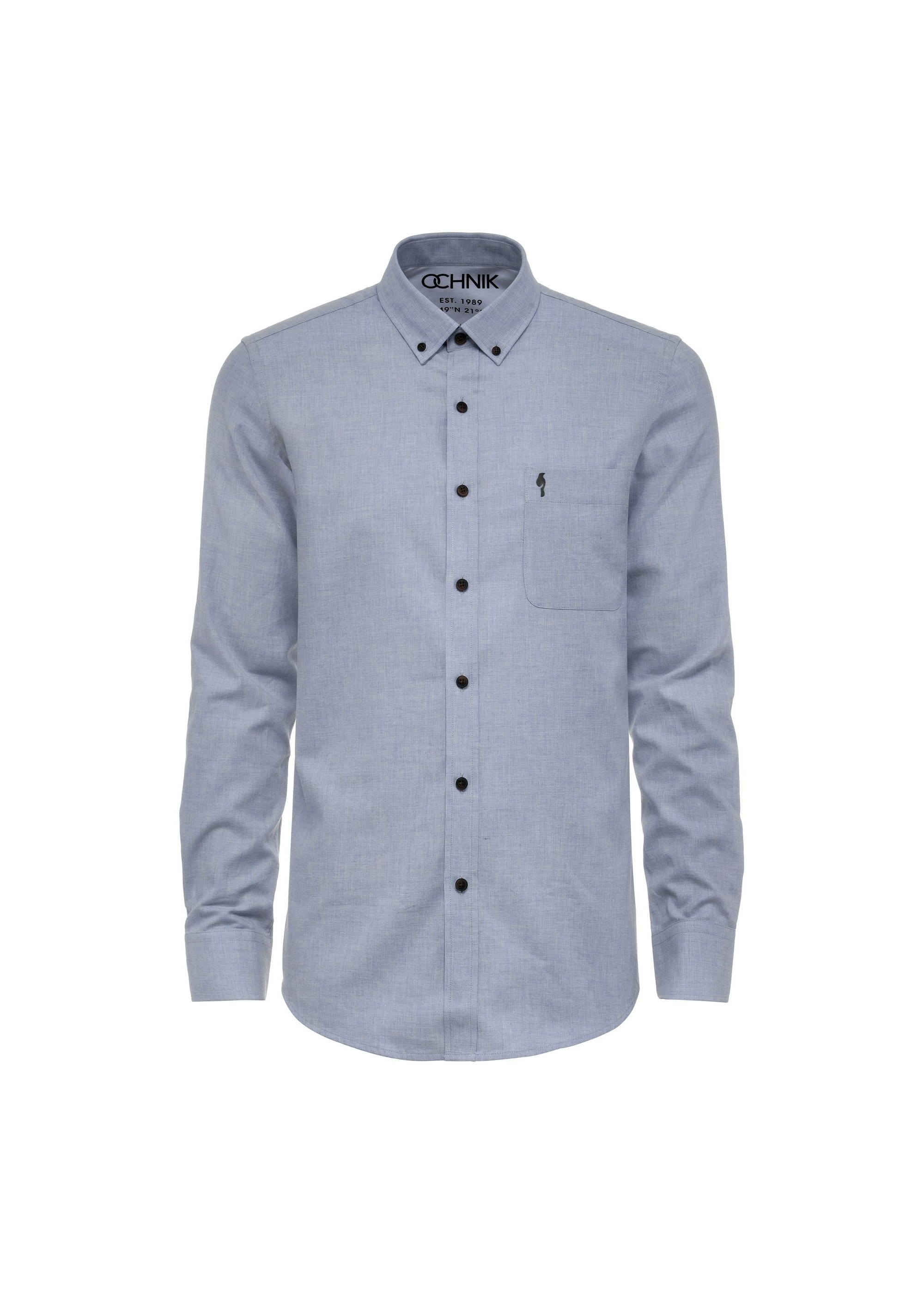 Blue cotton men's shirt KOSMT-0299-62(Z24)-01