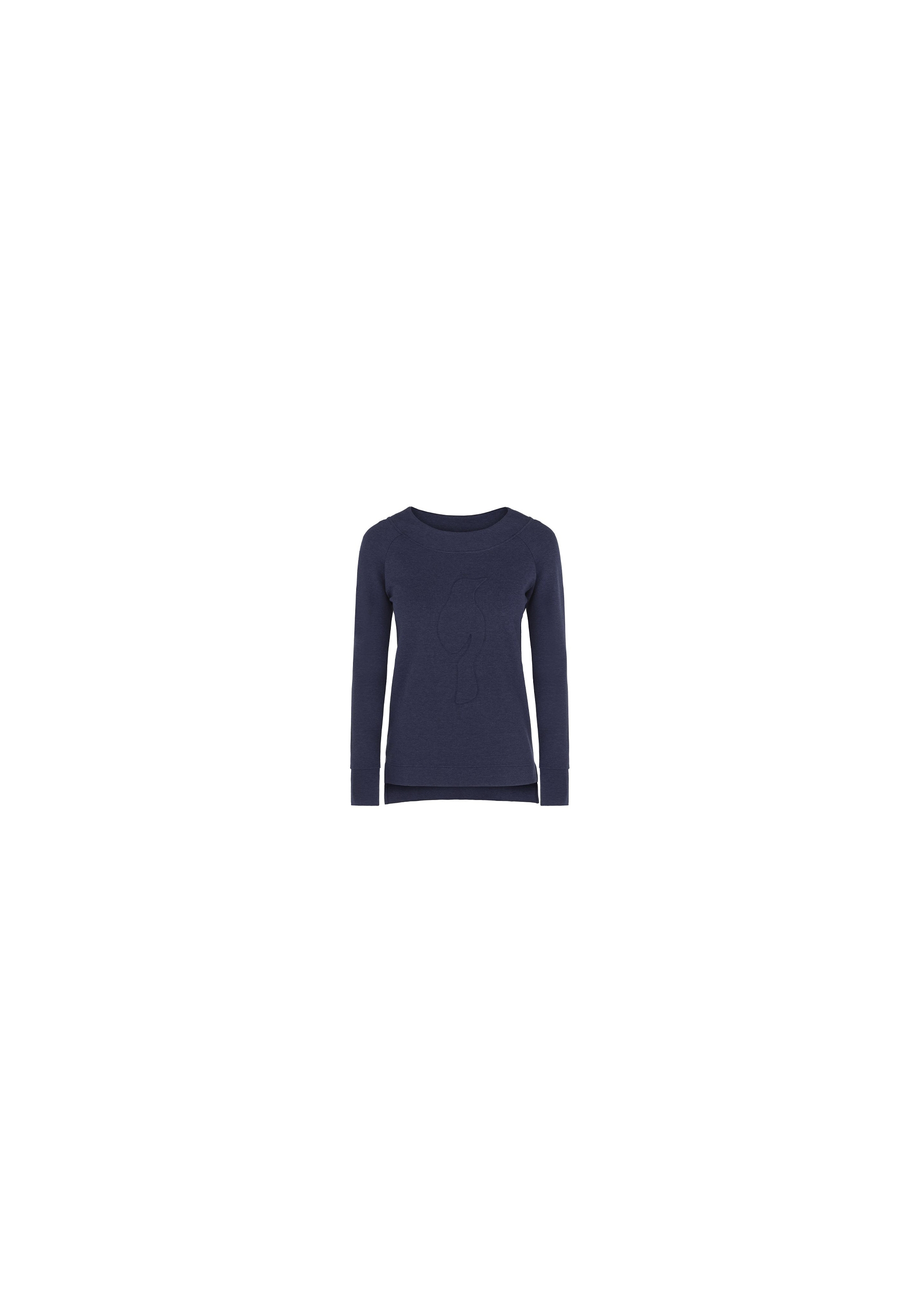 Navy blue women's sweatshirt with embossed oriole BLZDT-0009-69(Z19)-01