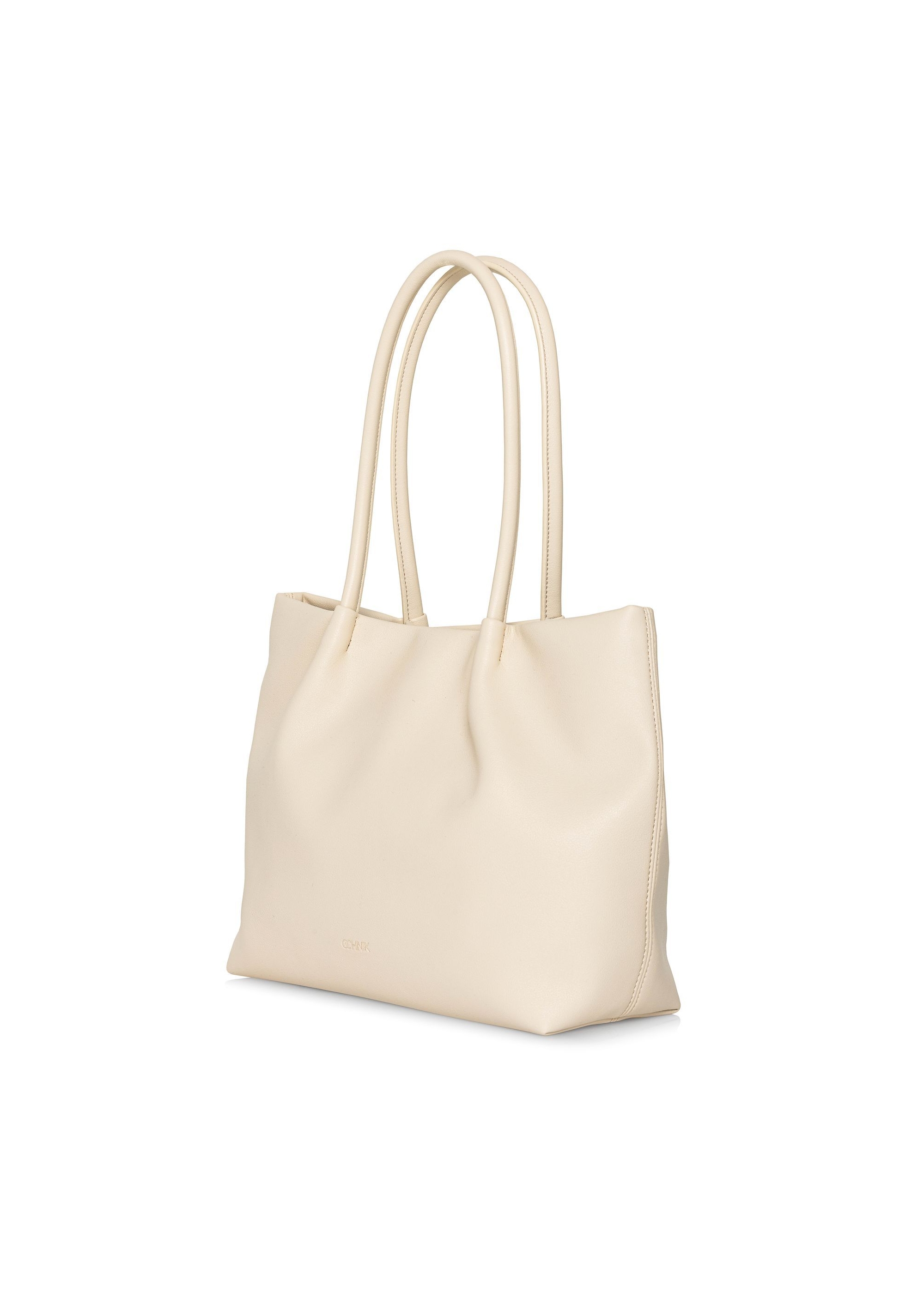 Cream large women's handbag TOREC-1031-12(W25)-02