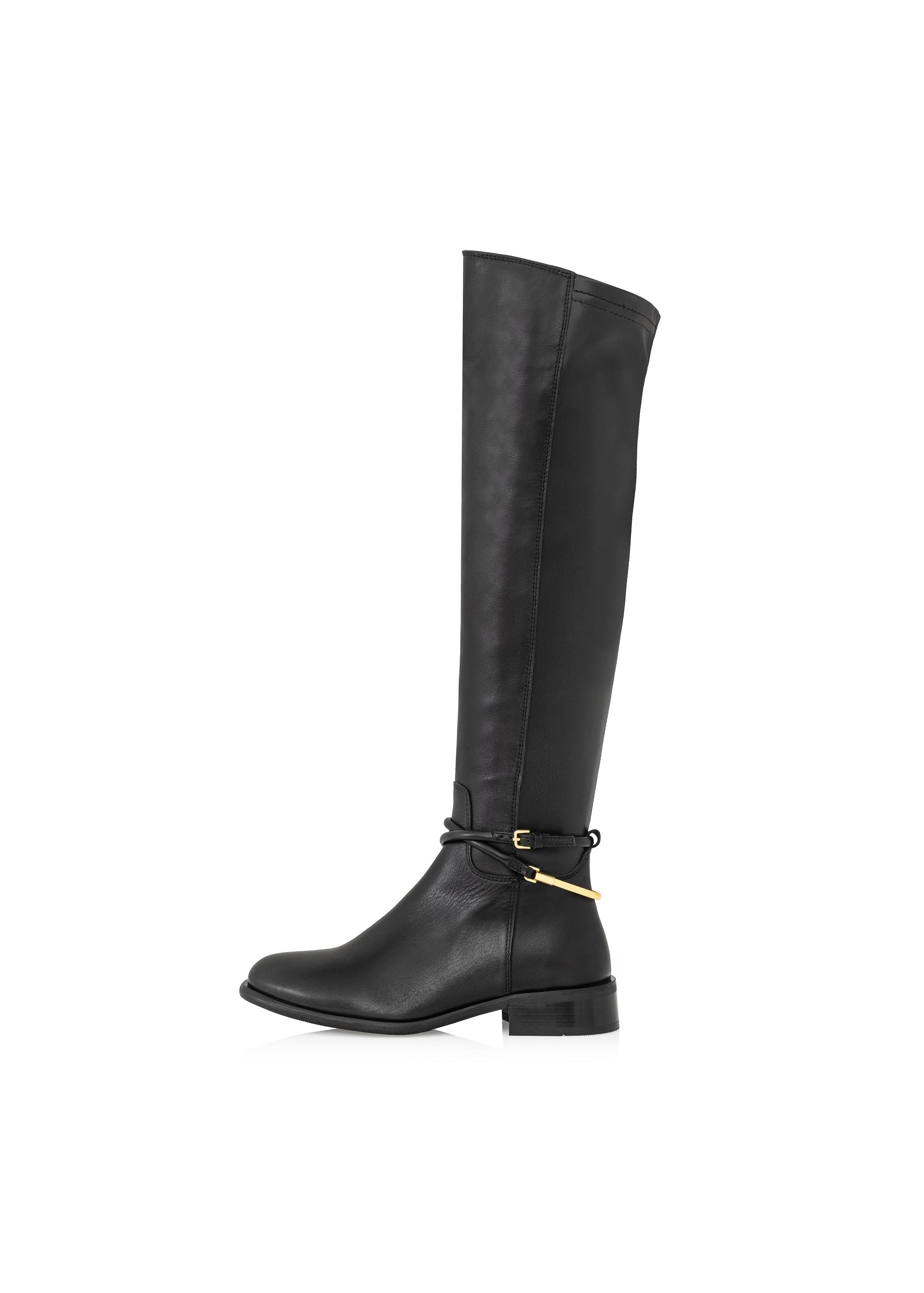 Black leather women's boots BUTYD-1136-99(Z24)