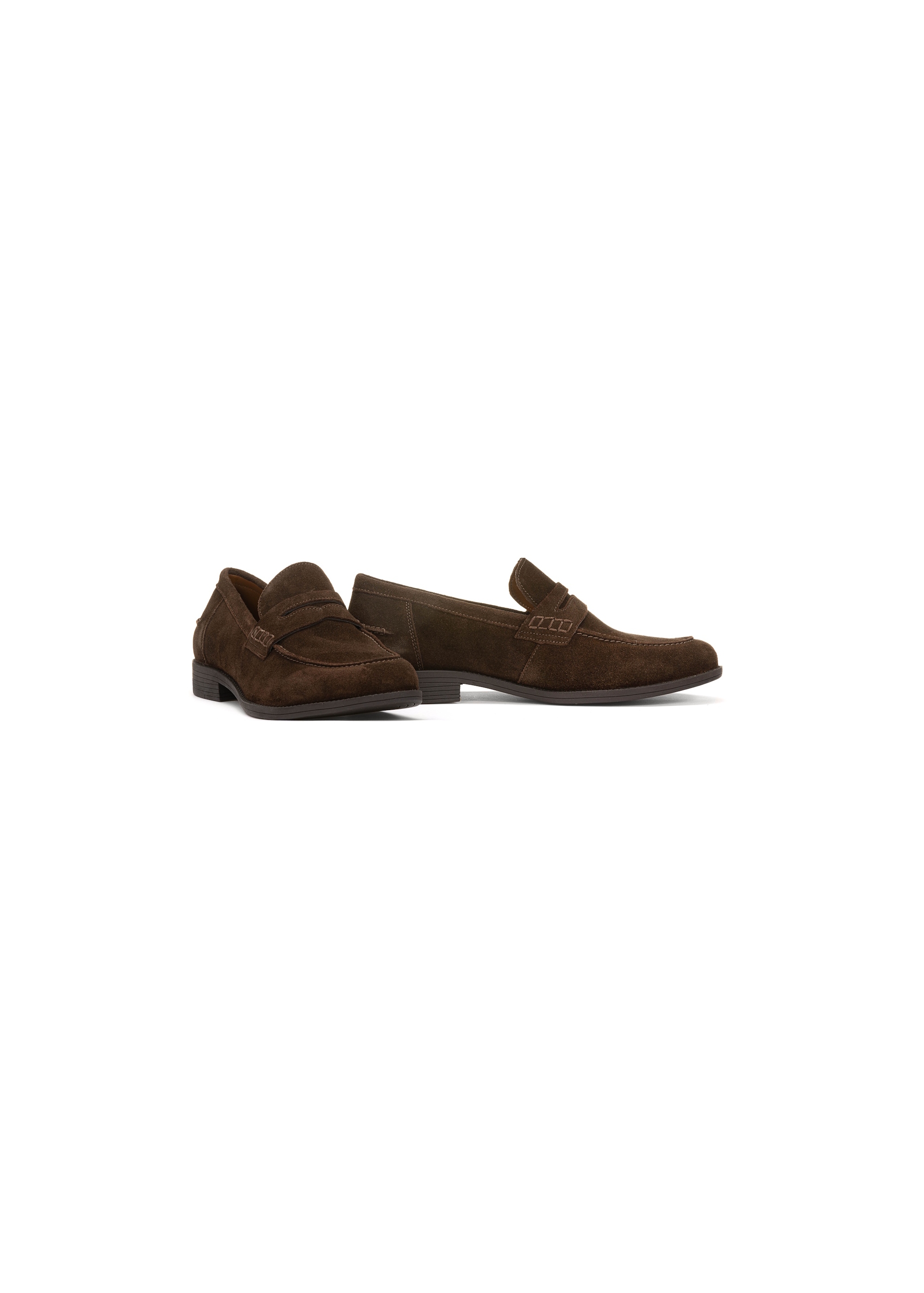 Dark brown leather men's loafers BUTYM-0482-90(W25)-02