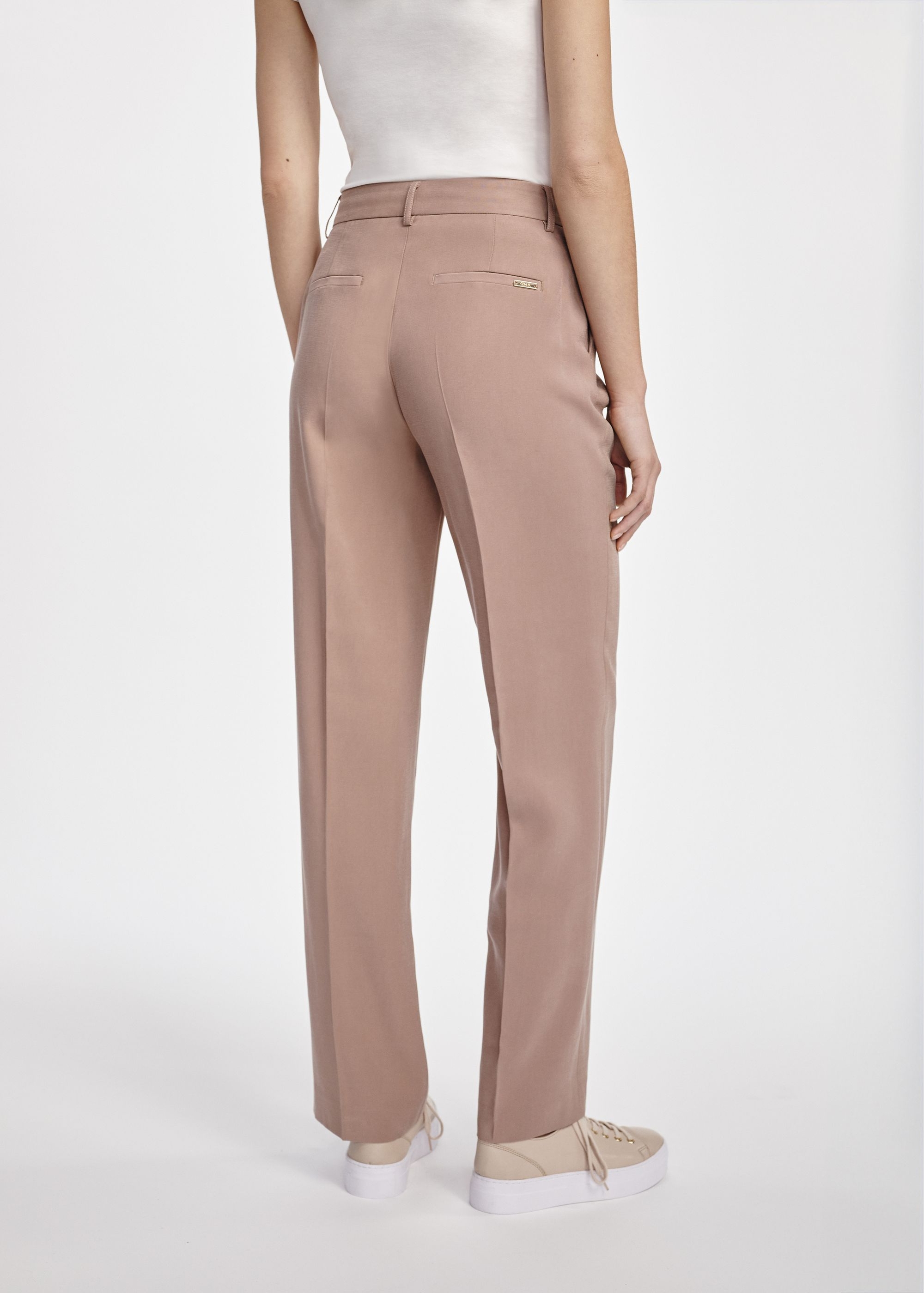 Beige elegant women's trousers SPODT-0106-83(W25)-05