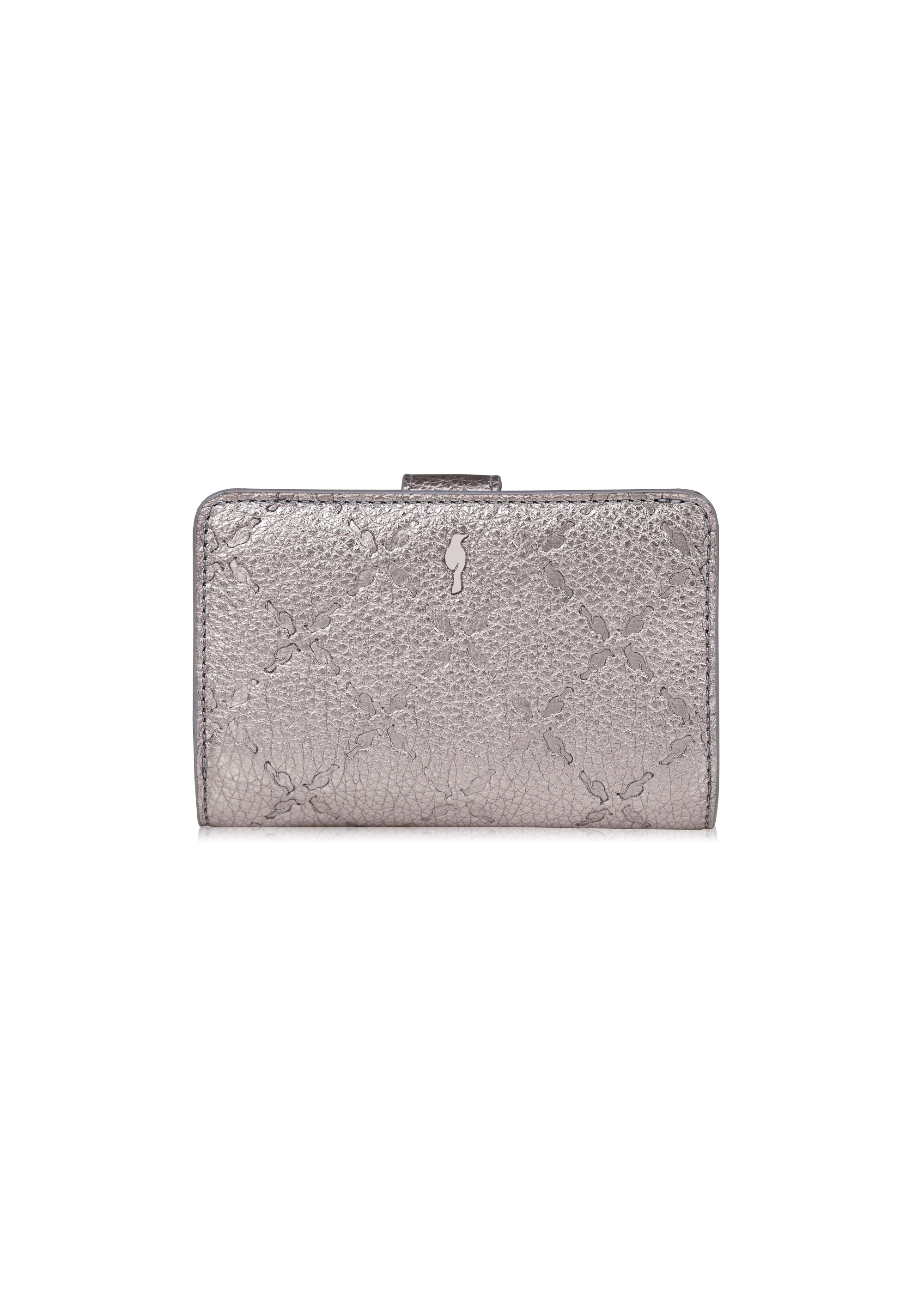 Women's silver leather wallet PORES-0874-92(Z23)-01