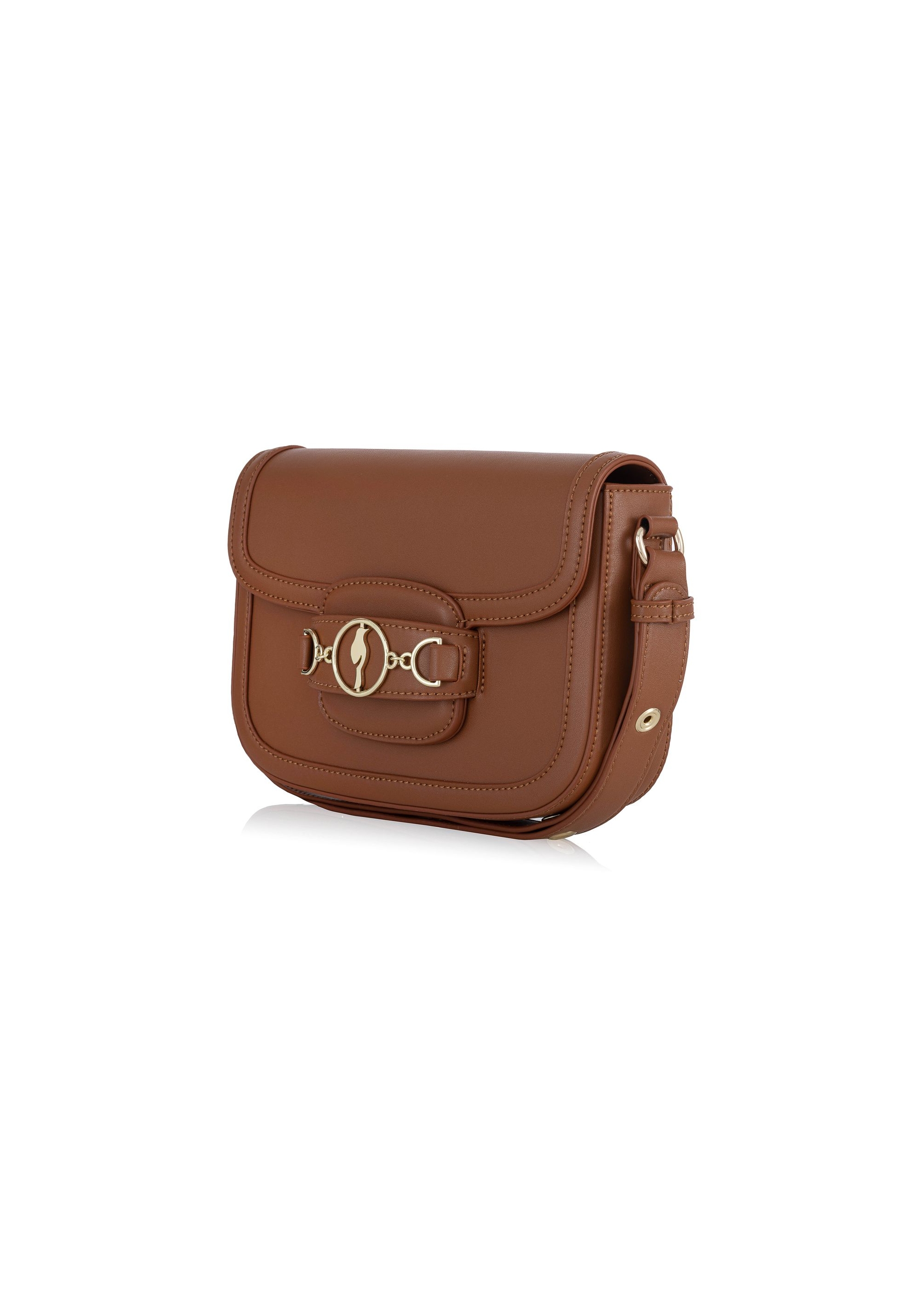 Small postbag in cognac color TOREC-0896-87(W24)-02