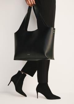 Black suede high heel ankle boots BUTYD-1122-98(Z24)