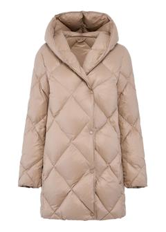 Beige quilted women's jacket KURDT-0528-81(Z24)