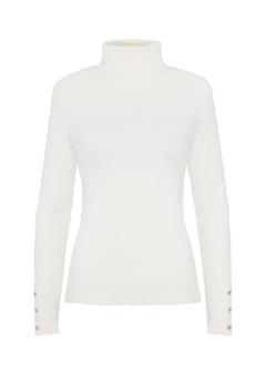 Cream women's turtleneck sweater SWEDT-0209-12(Z24)