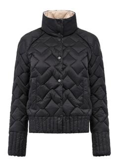 Black quilted transitional women's jacket KURDT-0571-99(Z24)