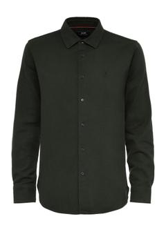 Dark green men's cotton shirt KOSMT-0330-54(Z24)