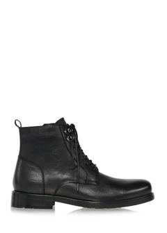 Black leather men's boots BUTYM-0469-99(Z24)