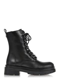 Black leather lace-up ankle boots BUTYD-1084-99(Z24)