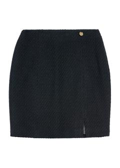 Black Women's Wool Mini Skirt SPCDT-0115-99(Z25)