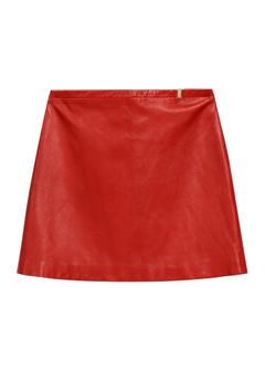 Red Leather Women's Mini Skirt SPCDS-0081-4B(W26)