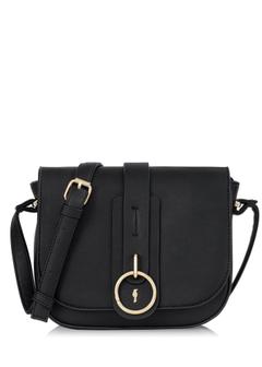 Black women's messenger bag with logo TOREC-0627C-99(Z24)