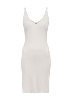 Beige knitted dress with straps SUKDT-0207-80(Z24)