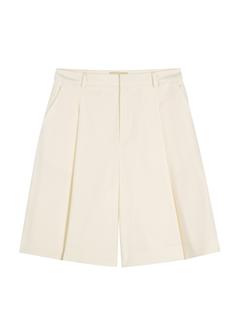 Cream women's wool shorts SZODT-0021-0B(W26)