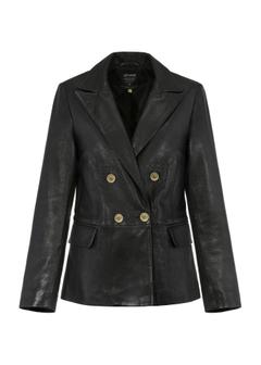 Women's leather jacket in the form of a blazer KURDS-0507-1313(Z24)