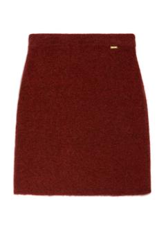 Red Alpaca Wool Pencil Skirt SPCDT-0139-3D(Z26)