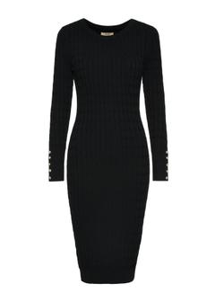 Black midi dress with cable weave SUKDT-0202-99(Z24)