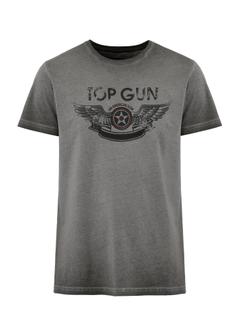 Grey men's cotton t-shirt TOP GUN TSHMT-0116-91(Z24)