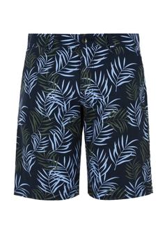 Navy blue linen shorts for men SZOMT-0030-69(W24)