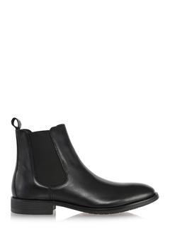 Black leather ankle boots for men BUTYM-0463-99(Z24)