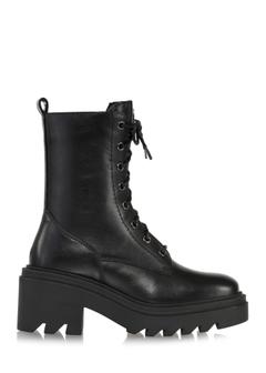 Black leather ankle boots with heels BUTYD-1108-99(Z24)