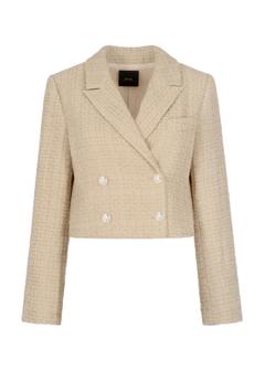 Women's short beige jacket ZAKDT-0029-81(Z23)