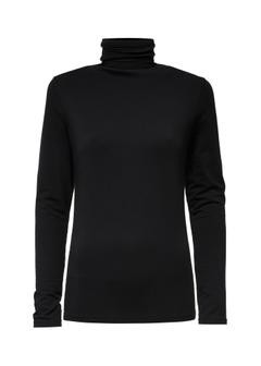 Black women's turtleneck blouse LSLDT-0040-99(Z24)