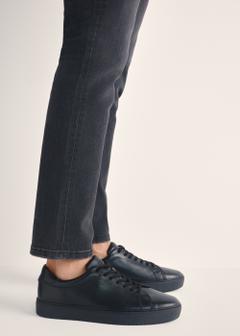 Black leather sports shoes BUTYM-0503-99(Z25)
