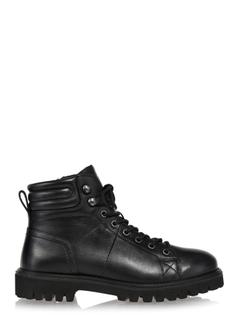 Black leather men's boots BUTYM-0472-99(Z24)