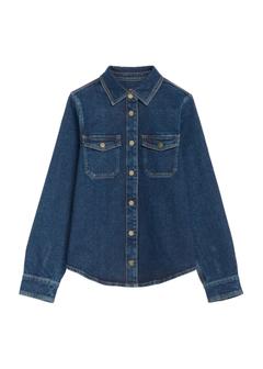 Navy blue denim women's shirt KOSDT-0170-69(Z25)